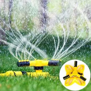 Спринклер для газонов с вращением на 360 градусов и герметичной системой с 3 рычагами. Система орошения с большой площадью покрытия. Простая сборка. Автоматический спринклер для воды. синий