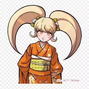 Sprite Hiyoko Saionji Danganronpa 2 «Прощай, отчаяние», наклейка с принтом на одежде, термонаклейка «сделай сам», для футболок, нашивка с утюгом на переносе