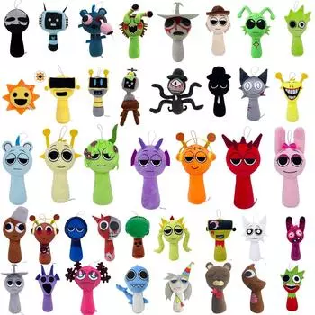 Sprunki Мягкие игрушки Sprunki Incredibox Plushie Sprunki Мягкая игра Мультяшная подушка Дети Подарки на день рождения Мягкие куклы Рождественский подарок Hoary head