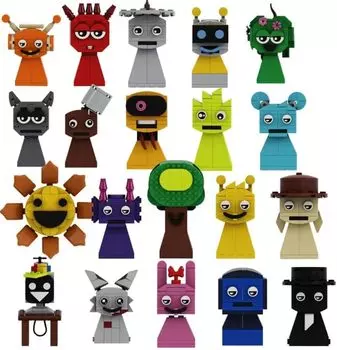 Sprunki Sprunki Blocks Совместимая развивающая игрушка Поющий монстр Фигурка Игровые блоки Набор из 20 штук