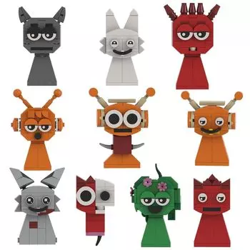 Sprunky Building Blocks Sprunki Blocks Sprunki Building Blocks Sprunki Blocks Кукольные товары Игрушки Игровые фигурки Building Blocks Поющий монстр Horror Game