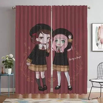 Spy X Family Anya Современные Шторы для гостиной для камеры, перегородки, затемняющие шторы, тюль для спальни, кухни, элегантные W50xH70cmx2pcs-CL