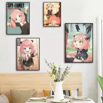 SPY X FAMILY милые постеры Anya Forger, настенная художественная роспись, аниме, домашняя комната для девочек, кавайный декор, холст, картины, печать, художественное произведение 21x30cm No Frame
