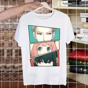 Spy X Family Spy Family Anya Smug Футболка Мужская рубашка Harajaku Мужская повседневная футболка Yor Forger Loid Forger Bond Forger с коротким рукавом S