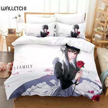 SPYFAMILY Комплект постельного белья Аниме Пододеяльник Односпальный Двуспальный Королевский Размер С Наволочкой Покрывало Для Мальчиков Девочек 70x133cm 2pcs