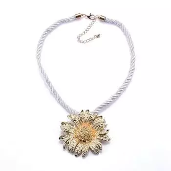 Ся Цин Милый Подсолнух Цветок Сплава Подвеска Ожерелье Преувеличенная Личность Цветок Ожерелье Женский