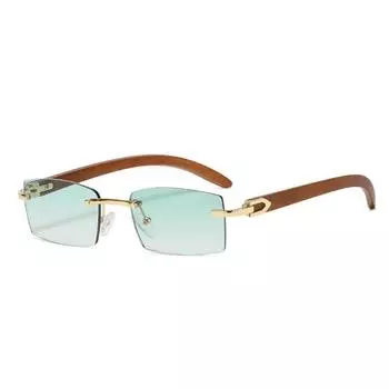 Sqaure Дизайнерские солнцезащитные очки для мужчин и женщин, солнцезащитные очки в деревянной оправе, черные очки без оправы, модные очки Gafas De Sol