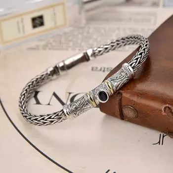 Сянсюй Европейский и Американский Стиль Тяжелая Промышленность Дизайн Цепи Браслета Драконьей Кости Плетение 18CM