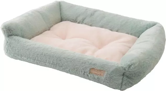Square bed L candy fur pet bed tassu for pets 168-6990A4 зелёный