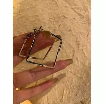 Square Best Selling Personalized Minority Design Sense Earrings Silver box earring