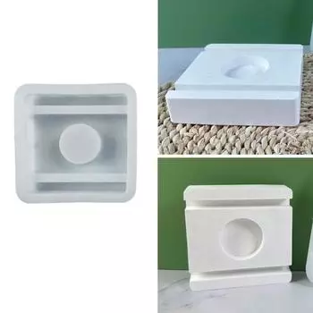 Square Candlestick Molds Single Hole Candle Holder Molds for DIY Tealight Candle Holder Candlestick Room Decorations белый