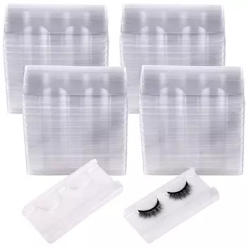 Square case Empty Mink Lashes Holder Clear Lash Trays Eyelash Packaging Box Plastic Lashes Holder 50PCS