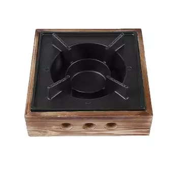 Square Cooking Grills Stove Wooden BBQ Cooking Furnace Commercial Solid Stoves Camping S