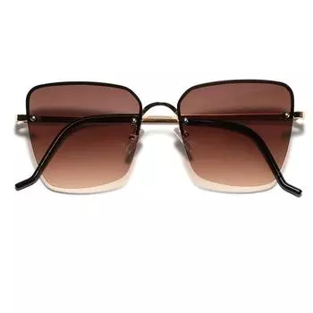 Square Glasses Men S Half-Frame Square Light-Colored Sunglasses, Rivet Sunglasses Women S