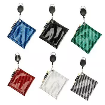 Square Golf Polisher Cloth with Buckle Waterproof Club Head Wiping Cloth Portable Quick-Drying Soft Protection for Outdoor Sport Black