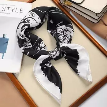 Square Hair Scarf Double Sides Neckerchief Fashion Silk Scarf Gift 6