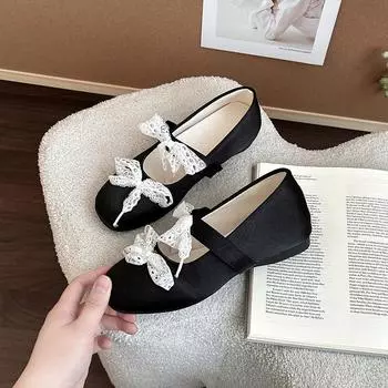 Square head Mary Jane shoes flat silver single shoes women s spring new sweet cool fashion 35