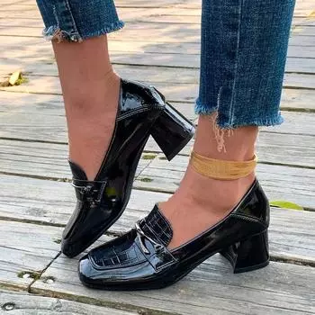 Туфли-лодочки на квадратном каблуке женские Мэри Джейн в японском стиле Лолита Готические туфли для женщин Весна Подлинная Марка Шикарный и Элегантный Повседневный 35 чёрный