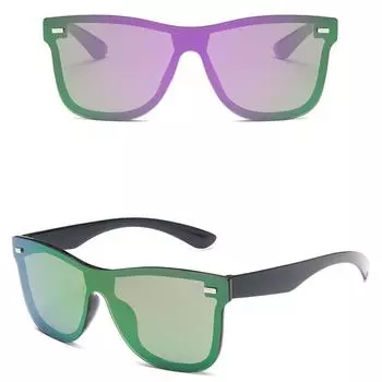 Square Men Sun Glasses New Rectangle UV400 Women Polarized Fishing Sunglasses One-piece Lens Hiking Driving Fashion Unique синий