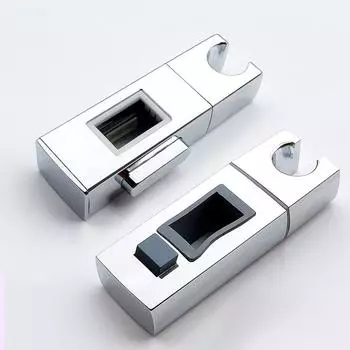 Square Pipe Bathroom Shower Head Holder Adjustable Shower Slide Bar Replacement Rack Riser Rail Bracket
