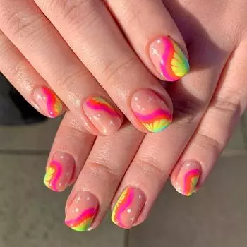 Square Press On Nails Butterfly Fake Nails Glue On Nails Artificial Acrylic Nails 24pcs Stick On Nails for Women Girls