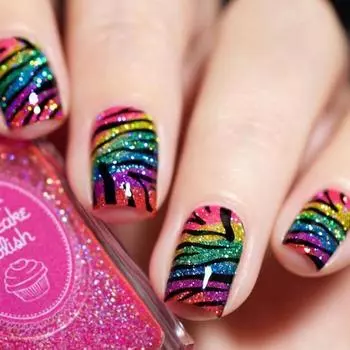 Square Press On Nails Leopard Glitter Designs Fake Nails Glue On Nails Artificial Acrylic Nails 24pcs Stick On Nails