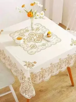 Квадратная скатерть горячего тиснения из ПВХ, водонепроницаемая, маслостойкая, устойчивая к ожогам, крышка для обеденного стола, немоющаяся универсальная скатерть 100x100cm Square
