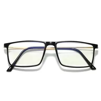 Square Retro Presbyopia, Simple Metal Leg Presbyopia Business Square Myopia Glasses 100°