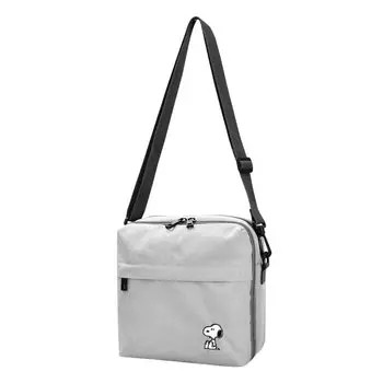 Square Shoulder Bag Shoulder Bag Crossbody Nylon Lightweight Small A5 Logo Adults College Students High School Students Commuting Cute 0314 Gray