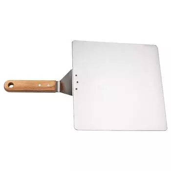 Квадратная лопатка с деревянной ручкой Диспенсер для тортов Инструмент для выпечки Нож для пиццы 10-дюймовая нержавеющая стальная лопатка для безопасного перемещения