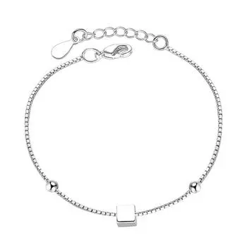 Квадратный браслет из сахарной шкатулки, квадратный японский и корейский браслет ручной работы, пятиконечная звезда для девочки, кубический посеребренный браслет