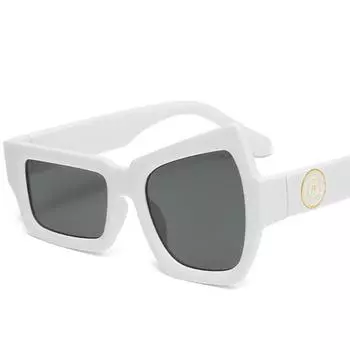 Квадратные солнцезащитные очки, модные дизайнерские белые большие солнцезащитные очки, женские уникальные очки в стиле стимпанк as picture