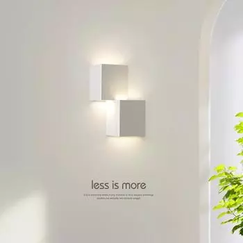 Square Three-dimensional Wall Lamp LED Bedside Lamps Hoom Decor Fixture Living Room TV Background Night Lantern Hotel Corridor Warm light
