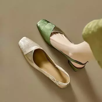 Модные босоножки с квадратным носком и ремешком на щиколотке Женские туфли на квадратном каблуке Босоножки с пряжкой в виде одного слова Женские элегантные туфли на каблуке-рюмочке в стиле ретро 35