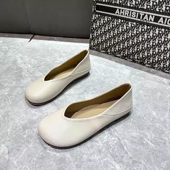 Square Toe Heels Slip on Shoes for Women Leather Casual Shoes Loafers Women Luxury Brand Shoes Women Zapatos Casuales De Mujer 35