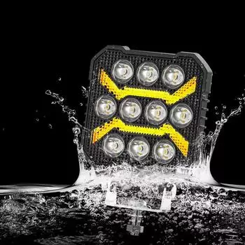 Square Tractor Lights Powerful 1700LM Tractor Lights Multipurpose Vehicle Accessories Auto Flood Light For Boats Construction чёрный