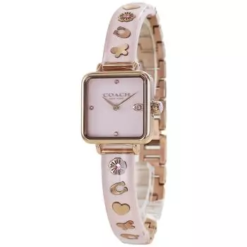 Square Watch Cath Black White Pink Stainless Steel Bracelet 14504307 [Coach] Women s (No.3 Pink) [Item]