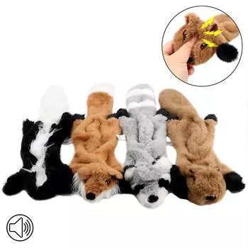 Squeak Pet Squirrel Raccoon Fox Skunk Animal Plush Toy Dog Toys Squeaky Whistling Involved Squirrel New Cute Plush Toys
