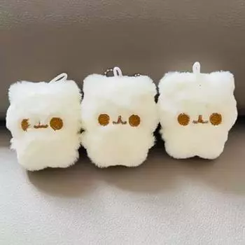 Писклявая милая шапочка-медведь с подвеской в виде хорошего парня, плюшевый брелок для ключей, студенческая сумка, подвески белый