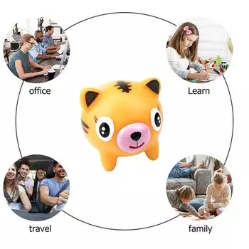 Squeeze Toys Soft Cute Animal Fidget Toy Anxiety Reducer Sensory Play (Tiger)