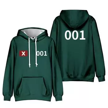 Squid Game унисекс мультфильм толстовки тай-дай толстовка уличная толстовка с капюшоном мужчины женщины косплей спорт XS