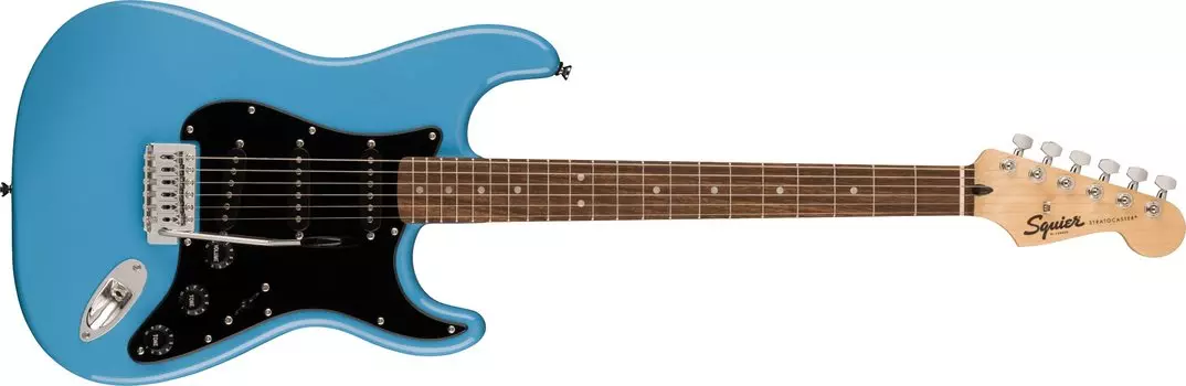 Squier by Fender Squier Электрогитара Squier Лавр Черный Калифорнийский Синий с Мягким Чехлом Sonic™ Stratocaster®, Накладка на гриф, Пикгард,