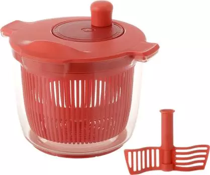 Squirrel Salad Spinner Mixer Vegetable Drainer Red Liberista Made in Japan & 2.3L красный