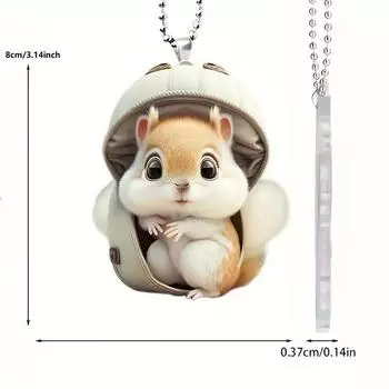 Squirrel Whimsical Acrylic Vehicle Pendant Charming Car Decoration Enthusiasts For
