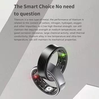 SR05 Смарт-кольцо Здоровье Фитнес-кольца Bluetooth 5.1 Спортивное кольцо для здоровья Мультиспортивные режимы Частота сердечных сокращений Уровень кислорода в крови Монитор сна 8 чёрный