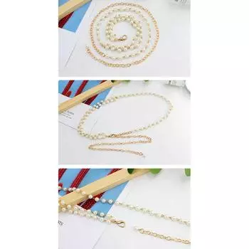 Сращенный жемчужный женский пояс Элегантный универсальный эластичный пояс с бисером 115*1.7cm