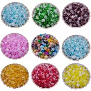 Сращивание цветного браслета ожерелья трещина 50 шт 8-16 мм свободные бусины для рукоделия для изготовления ювелирных изделий подарочные аксессуары 8mm