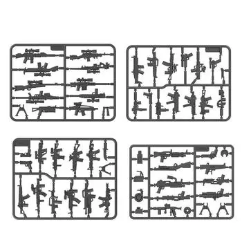 Сращивание деталей строительных блоков, совместимых с куклой, армейским военным оружием, сборкой строительных блоков, игрушкой 1044
