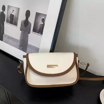 Сращивание текстуры универсальная ретро сумка-мессенджер через плечо для женщин 2024 года весна новая нишевая маленькая квадратная сумка чёрный