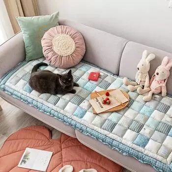Сращивание толстого анти-кошачьего коврика для дивана, украшение для гостиной, противоскользящий коврик для эркера, удобная мягкая высококачественная напечатанная окрашенная подушка для сиденья 50x50cm 1pcs